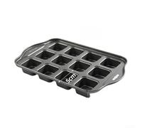Crabop Plaque de Cuisson 24 Cavités 46x27cm Chaleur Uniforme(A) | Design carré 12 trous, dimensions 32.9x20.5cm, joints, résistant aux rayures, four et frigo
