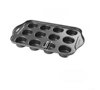 Crabop Plaque de Cuisson 24 Cavités 46x27cm Chaleur Uniforme(B) | Design carré 12 trous, dimensions 32.9x20.5cm, joints, résistant aux rayures, four et frigo