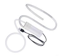Crabop Pompe à siphon électrique USB auto-amorçante pour transfert d'eau, avec tuyau de qualité alimentaire pour brassage domestique, drainage d'aquarium, blanc, 1 m (1 m)