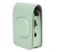 Crabop Sac rétro en polyuréthane pour appareil photo Fujifilm Instax et Mini LiPlay, étui de protection souple, avec capuchon amovible et sangle réglable pour voyage (vert)