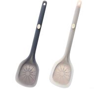 Crabop Spatule en silicone avec résistance à la chaleur et antiadhésive pour la cuisson au wok, facile à nettoyer, passe au lave-vaisselle, 33,5 cm, noir (noir)
