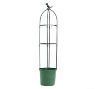 Crabop Support d'obélisque de jardin pour plantes grimpantes, treillis en métal pour roses et vignes - Cadre en acier inoxydable - Décoration de jardin - Grande cage pour plantes - 198 cm (B)