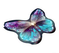 Crabop Tapis doux en forme de papillon qui ne perd pas ses poils lavable pour chambre de filles et garçons 20 x 20 cm (papillon brillant C)