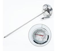 Crabop Thermomètre de four en acier inoxydable pour cadran 200 °C | Jauge analogique, pas besoin de piles, métal résistant à la chaleur, tient debout ou suspendu, surveillance précise