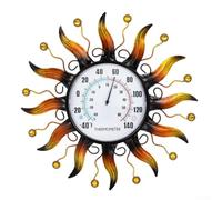Crabop Thermomètre Extérieur Fer pour forgé pour soleil Décoratif Jardin | Design pour soleil fer pour forgé, pour décor artistique extérieur, finition dorée résistante, style vintage unique