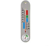 Crabop Thermomètre hygromètre numérique, haute précision ± 2 ℃, grand écran mural pour intérieur ou extérieur, maison, jardin, surveillance blanche (E)