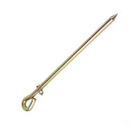 Crabop Tige de mise à la terre en métal avec clips pour clôture électrique, pic de terre en acier de 45 cm pour antenne de générateur pour antenne satellite, kit de fil de terre portable d'extérieur