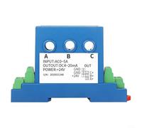 Crabop Transmetteur de courant alternatif triphasé avec précision de 0,5 %, isolation de 2,5 kV, sortie DC4-20 mA, pour systèmes de surveillance de l'alimentation industrielle et de gestion de