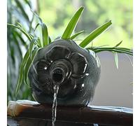 Cracheurs d'étang, Ornements D’Eau Qui Coule en Pot En Céramique, Fontaine À Eau Étang À Poissons Cascade Décorative, pour aquarium à poissons Koi et jardins aquatiques(Cyan,20*18*16cm/8*7*6.4in)