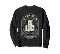 Crack Dot Bam Club Motif Rétro Joueur de Mah-Jong Sweatshirt