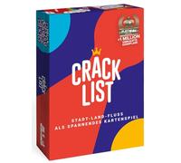 CRACK LIST Ville, Pays, rivière repensé - Jeu de Famille et de fête - 2 à 8 Joueurs - À partir de 10 Ans - Temps de Jeu de 30 Minutes - Jeu de Cartes Amusant pour la Maison et Les déplacements