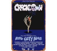 Crackdown Affiche de film Big City Blues Décoration murale rétro en métal 20,3 x 30,5 cm