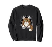 Cracked Wall Norwegian Forest Cat Wegies Sweatshirt