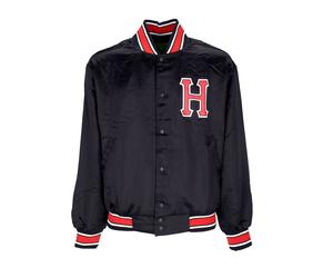 Crackerjack Bomber Jacket Satin Baseball Jacket Noir BLACK M