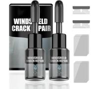 CrackFix Pro Kit, Car Windshield Crack Repair Fluid Kit, DIY Auto Glass Repair Kit for Cracks, Chips, and Bulls-Eyes on Windshields, Simple Operation (2Pcs)