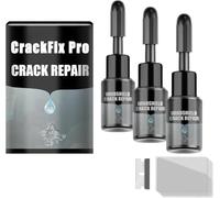 CrackFix Pro Kit, Car Windshield Crack Repair Fluid Kit, DIY Auto Glass Repair Kit for Cracks, Chips, and Bulls-Eyes on Windshields, Simple Operation (3Pcs)