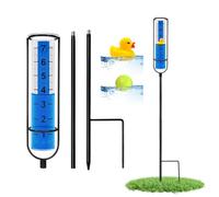 Cracrab Pluviomètre d'extérieur pour cour, jauge de pluie très résistante au gel, grande jauge d'eau en plastique avec canard flottant et boule, ludique et précis