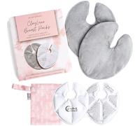 Cradle & Grace ClayLuxe - Packs de thérapie mammaire, coussinets d'allaitement chauds et froids en argile naturelle avec housses et sac, packs de glace réutilisables pour l'allaitement de maman
