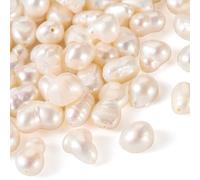 Crafans Lot de 50 perles de culture d'eau douce naturelles baroques irrégulières pour fabrication de bracelets, colliers, bijoux, couleur coquillage