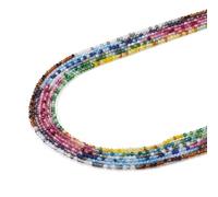 Crafans Lot de 6 mini perles en verre transparentes à facettes de 2 mm pour loisirs créatifs, fabrication de bracelets et de bijoux
