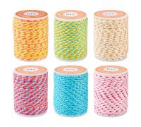Crafans Lot de 6 rouleaux de cordon en coton fin et torsadé à 4 plis pour macramé - 1,5 mm x 4 m - Pour suspensions murales, loisirs créatifs