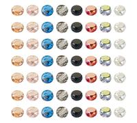 Crafans Lot de 64 perles en verre à facettes de 8 mm, 8 couleurs, transparentes, rondes et plates - Perles en verre AB pour la fabrication de bracelets, colliers, bijoux