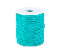 Crafans Rouleau de cordon en caoutchouc creux de 2 mm pour la fabrication de bijoux, les loisirs créatifs, les bracelets, le tricot tubulaire, turquoise moyenne 50 m