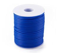 Crafans Rouleau de cordon en caoutchouc creux de 3 mm pour la fabrication de bijoux, les travaux manuels, les bracelets, les tricots tubulaires, les vêtements, bleu - 27,3 m