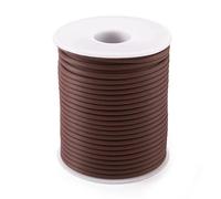 Crafans Rouleau de cordon en caoutchouc creux de 3 mm pour la fabrication de bijoux, les travaux manuels, les bracelets, les tricots tubulaires, les vêtements, les 27 m x 27,3 m, marron selle