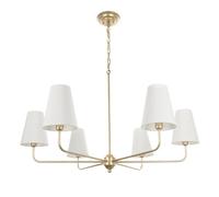 CRAFDECO Lustre Design moderne doré abat-jour blanc suspension élégante pour salon lampe de salle à manger bureau finition de haute qualité style intemporel suspension décorative