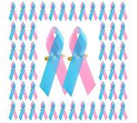 CRAFFANCY 100 PCS Bleu Rose Pins, Ruban Rose Épingles Broche en Satin la Sensibilisation au Cancer du Sein Masculin Conscience Défectueuse, Syndrome de la Mort Subite du Nourrisson,pour Activités