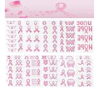 CRAFFANCY Autocollants de Tatouage de Sensibilisation au Cancer du Sein, 2 Ensembles 20 Feuilles Autocollants Ruban Rose Tatouages Temporaires pour L'Activité de Groupe de Décoration de Fête