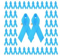 CRAFFANCY Lot de 100 broches de sensibilisation au cancer de la prostate et à la trisomie avec épingles à nourrice Bleu clair 7,5 x 4 cm