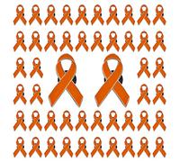 CRAFFANCY Lot de 50 broches à ruban orange avec fermoir en silicone pour sensibilisation à la leucémie, au cancer et à la sclérose en plaques