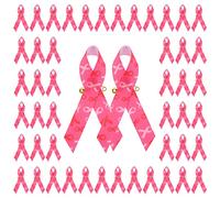 CRAFFANCY Octobre Rose 100PCS épingles en Satin avec Ruban mélangé avec Motif pour la Sensibilisation au Cancer du Sein Broche en Ruban avec épingles à nourrice pour décoration de fête et événement