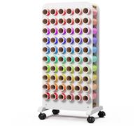 Crafit Support Mobile pour 60 Rouleaux de Vinyle, Chariot d'organisateur de Rangement de Vinyle avec roulettes, établi d'organisateur de Vinyle en Bois pour Emballage Cadeau