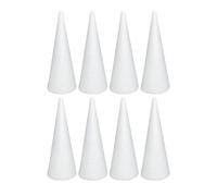 Crafjie Cnes en mousse pour loisirs cratifs (3,75 x 9,7 en lot de 8) Cnes en mousse de polystyrne blanc Fournitures d'artisanat pour arbre de