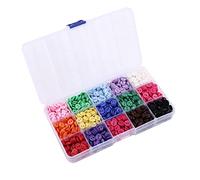 Crafjie Lot de 1200 boutons de couleur de 9 mm, boutons en résine à dos plat, 10 couleurs multicolores, lot de 1200 avec boîte