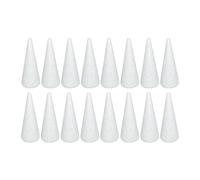 Crafjie Lot de 16 cnes d'arbre en mousse pour bricolage, arts et travaux manuels (2,37 x 5,56 pouces) Cne en mousse de polystyrne blanc Cnes