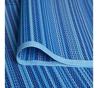 Craft 4 You Tapis imperméable pour extérieur et intérieur, tailles jusqu'à 2,7 x 4 m, grand tapis de couverture réversible en plastique pour terrasse (bleu, 150 x 210 cm)
