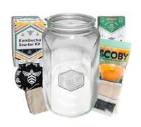 Craft A Brew Starter Complete Kombucha Making Kit, Including 1 gallon glass jar, SCOBY, Tea,…