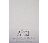 Craft Artist Lot de 10 cartes pailletées double face argentées A4 - 250 g/m² - Ne tombent pas - Utilisation avec Cricut, frère, silhouette - Pour loisirs créatifs, décorations d'anniversaire,