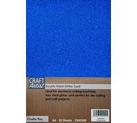 Craft Artist Lot de 10 cartes pailletées double face - Bleu sarcelle - 250 g/m² - Ne perd pas ses poils - Utilisation avec Cricut, Brother, décoration d'intérieur, papeterie