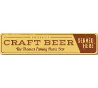 Craft Beer Sign Personalized Top Quality Served Here Metal Decor