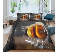 Craft beer tasting Ensemble De Literie 3 Pièces 3D Imprimée Microfibre Hypoallergique Brewery experience Housse de Couette avec 2 x Taies d'oreiller Respirante for Chambre à Coucher King（220x240cm）
