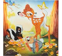 Craft Buddy Crystal Art-CCKDNY804 Bambi and Friends Carte Artistique en Cristal 18 x 18 cm, CCK-DNY804
