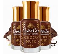 Craft & Care - Parfum arabe CHOCO MUSK pour homme et femme | Huile parfumée sans alcool | Chocolat doux et musc vanillé, longue tenue, nomade, idéal pour les superpositions (3 Unités, Choco)