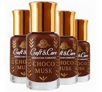 Craft & Care - Parfum arabe CHOCO MUSK pour homme et femme | Huile parfumée sans alcool | Chocolat doux et musc vanillé, longue tenue, nomade, idéal pour les superpositions (4 Unités, Choco)