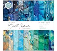 Craft Consortium Craft CON PAPRPAD12, Gouttes d'encre Océan, 20 motifs
