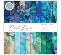 Craft Consortium Double-Sided Paper Pad 6"X6" 40/Pkg-Ink Drops - Ocean, 20 Designs